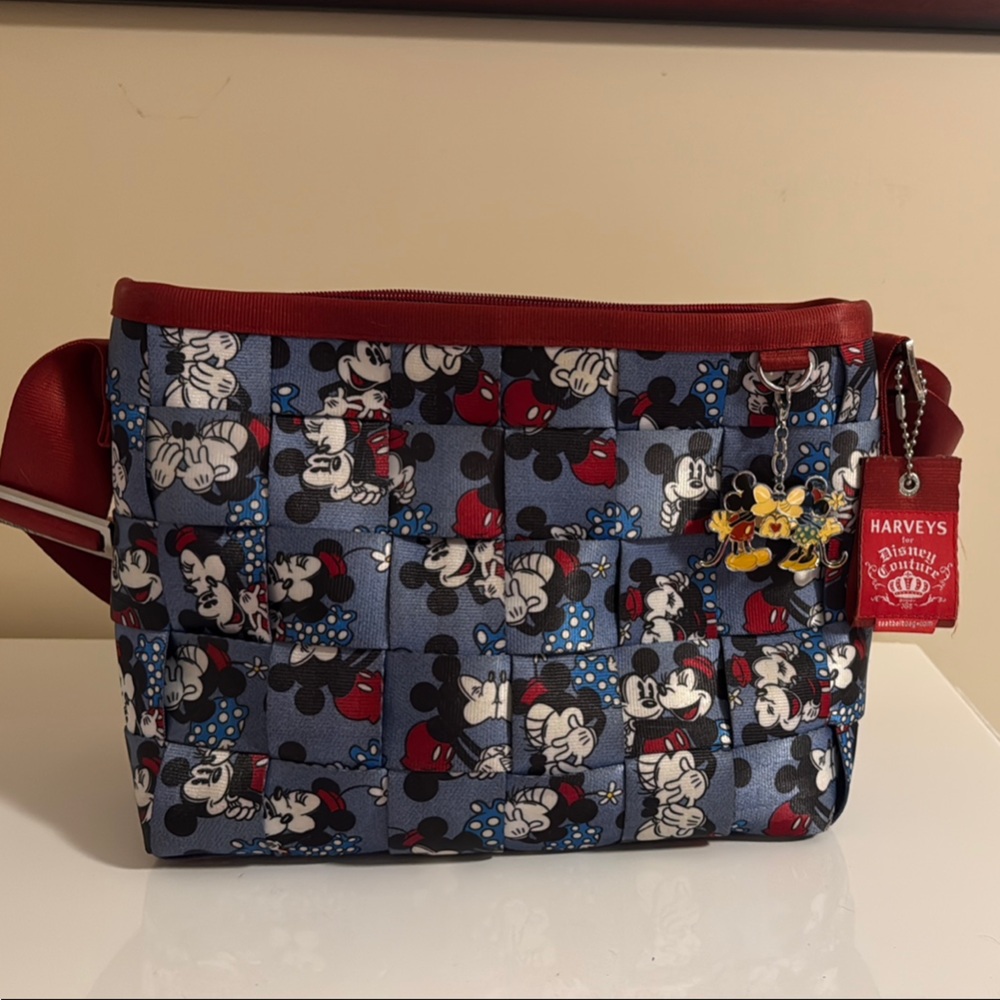 Harveys for Disney Couture Mickey Loves Minnie Seatbelt Crossbody Bag -